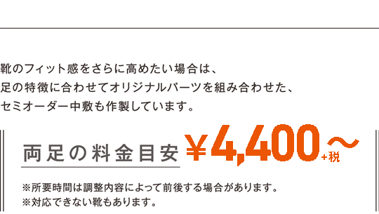 セミオーダー価格修正